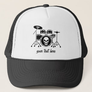 Trendy Gepersonaliseerde Skull Drum Set Muziek Dru Trucker Pet