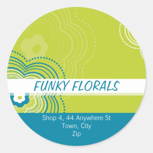 TRENDY GEPERSONALISEERDE STICKER :: Funky Flower 1 (Voorkant)