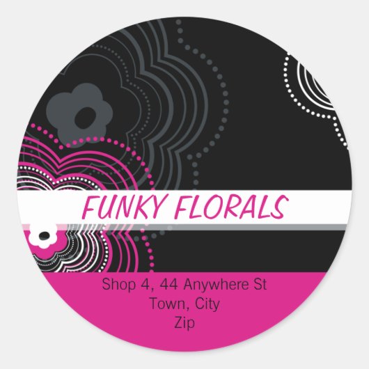 TRENDY GEPERSONALISEERDE STICKER :: funky flower 2 (Voorkant)