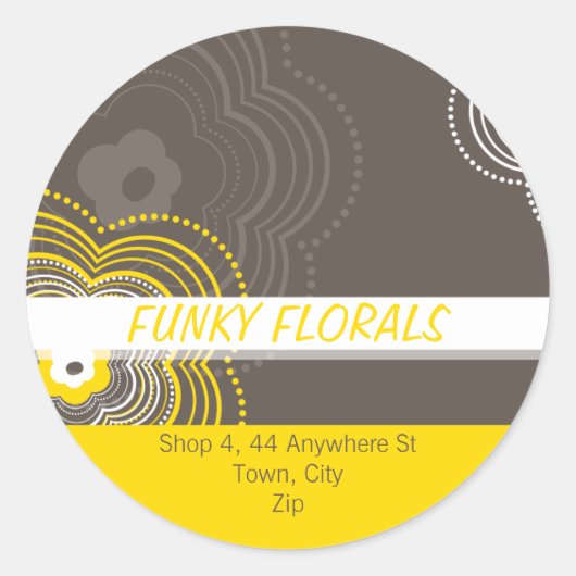 TRENDY GEPERSONALISEERDE STICKER :: funky flower 7 (Voorkant)