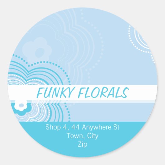 TRENDY GEPERSONALISEERDE STICKER :: funky flower 9 (Voorkant)