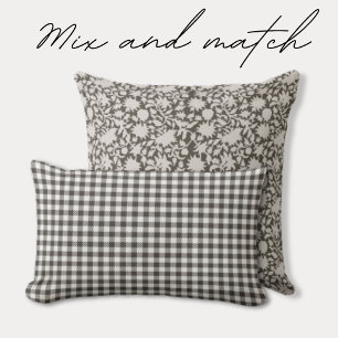 Trendy geruite olijf kussen