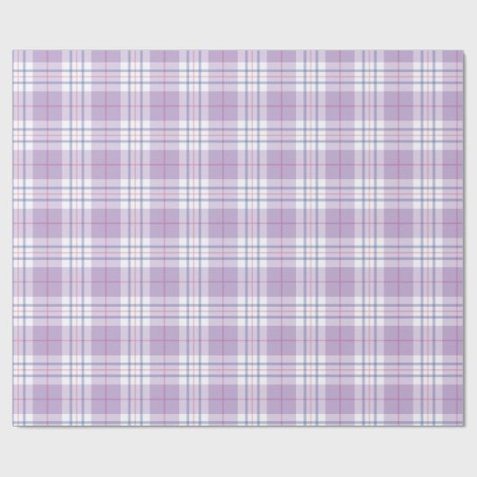 Trendy geruite patroon van paars roze blauw cadeaupapier (Vlak)