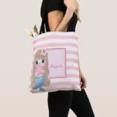 Trendy gestreept, baby zeemeermin tote bag (Dichtbij)