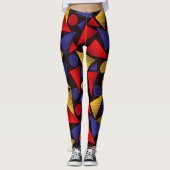 Trendy gestreepte driehoeken leggings (Voorkant)