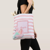 Trendy Gestreepte, Zeemeermin  -Persoonlijk Tote Bag (Dichtbij)