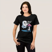 Trendy Ghost T-Shirt – Grappig Halloween Graphic T (Voorkant volledig)