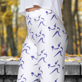 Trendy Ghost Witte Vrouwen Tennis Patroon Leggings