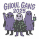Trendy Ghoul Gang Coffee Squad Halloween 2025 Sticker (Voorkant)