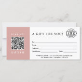 Trendy Gift Certificate | Business Logo & QR Code (Voorkant)