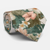 Trendy Gifts For Him Tropical Flower Stropdas (Opgerold)