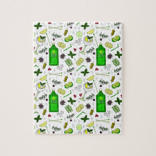Trendy Gin Drinker Cocktail Glasses and Juniper Legpuzzel (Verticaal)