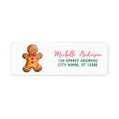 Trendy Gingerbread Christmas Retouradres Etiket (Voorkant)