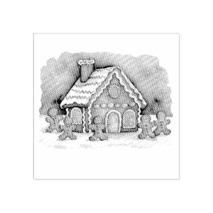 Trendy Gingerbread Man House Kerstmis Rubberstempel
