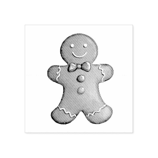 Trendy Gingerbread Man Kerstmis Rubberstempel (Afrduk)