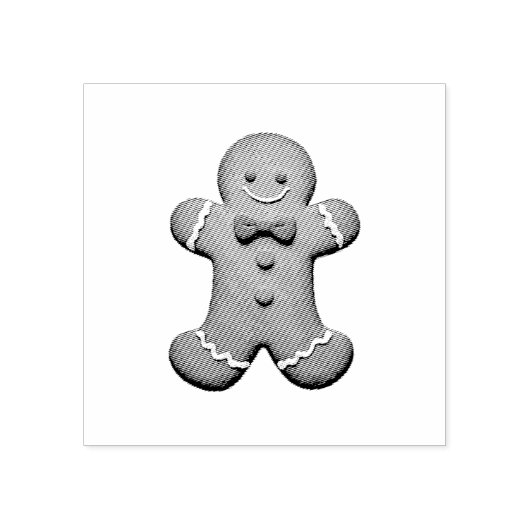 Trendy Gingerbread Man Kerstmis Rubberstempel (Afrduk)