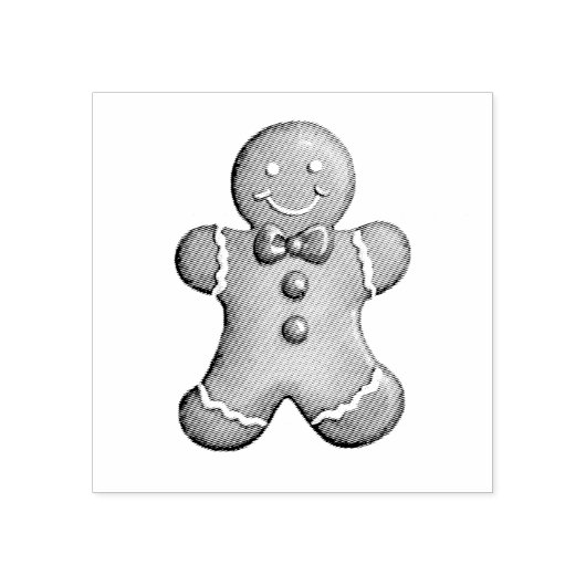 Trendy Gingerbread Man Kerstmis Rubberstempel (Afrduk)