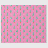 Trendy Gingham Christmas Tree Pattern Cadeaupapier (Vlak)