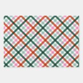 Trendy Gingham kerstcadeauverpakking in moderne kl Inpakpapier Vel (Voorkant)