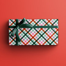 Trendy Gingham kerstcadeauverpakking in moderne kl
