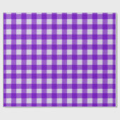 Trendy Gingham Tartan Plaid Paarse Gift Cadeaupapier (Vlak)
