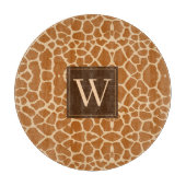 Trendy Giraffe afdrukken met afbeelding monogram Snijplank (Voorkant)