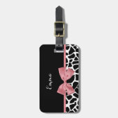 Trendy Giraffe drukt rosy roze roze roze roze met Bagagelabel (Voorkant verticaal)