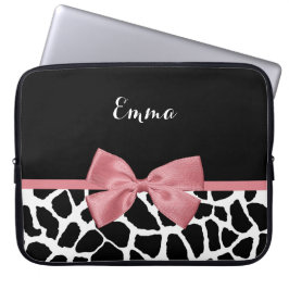 Trendy Giraffe drukt rosy roze roze roze roze met  Laptop Sleeve