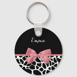 Trendy Giraffe drukt rosy roze roze roze roze met  Sleutelhanger