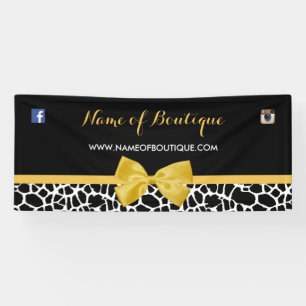 Trendy Giraffe Print Boutique Yellow Bow 6 ft Spandoek