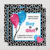 Trendy Giraffe Print Gender onthult Baby shower Kaart (Voorkant / Achterkant)