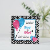 Trendy Giraffe Print Gender onthult Baby shower Kaart (Staand voorkant)