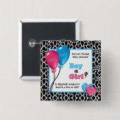 Trendy Giraffe Print Gender onthult Baby shower Vierkante Button 5,1 Cm (Voorkant /achterkant)