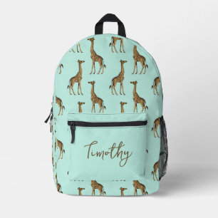 Trendy Giraffe Print Mint en Goud Bedrukte Rugzak