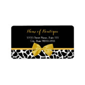Trendy Giraffe Print Yellow Bow Mode Boutique Etiket (Voorkant)
