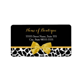 Trendy Giraffe Print Yellow Bow Mode Boutique Etiket