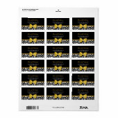Trendy Giraffe Print Yellow Bow Mode Boutique Etiket (Full Sheet)