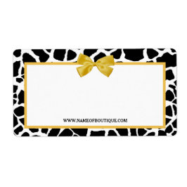 Trendy Giraffe Print Yellow Bow Mode Boutique Etiket