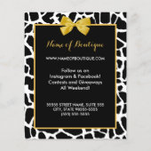 Trendy Giraffe Print Yellow Bow Mode Boutique Flyer (Achterkant)