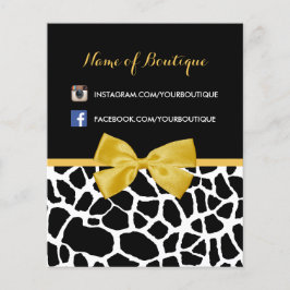 Trendy Giraffe Print Yellow Bow Mode Boutique Flyer
