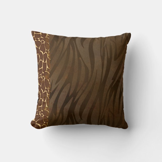 Trendy Giraffe & Zebra Print Pattern Pillow Kussen (Voorkant)