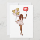 Trendy Girl Birthday Invitation Kaart (Voorkant)