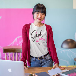 Trendy Girl Boss Script maakt roze zwart T-shirt