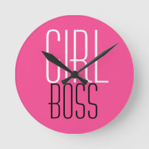 Trendy Girl Boss Typografie White Hot Pink