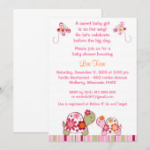 Trendy Girl Turtle Baby Shower-uitvindingen Kaart (Voorkant / Achterkant)