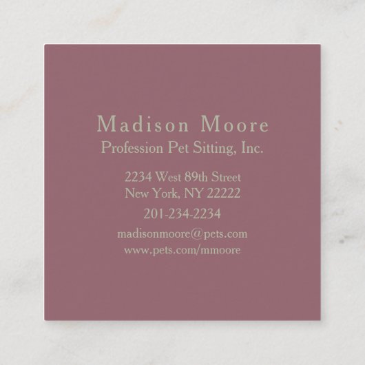 Trendy Girly Avatar Vierkante Visitekaartje (Achterkant)