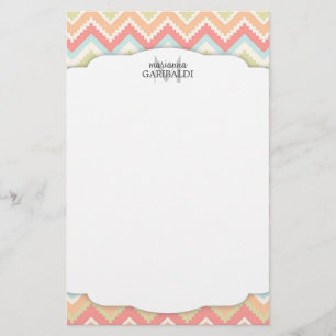 Trendy Girly Aztec Print Personalized Briefpapier