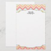 Trendy Girly Aztec Print Personalized Briefpapier (Voorkant / Achterkant)