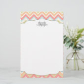 Trendy Girly Aztec Print Personalized Briefpapier (Staand voorkant)