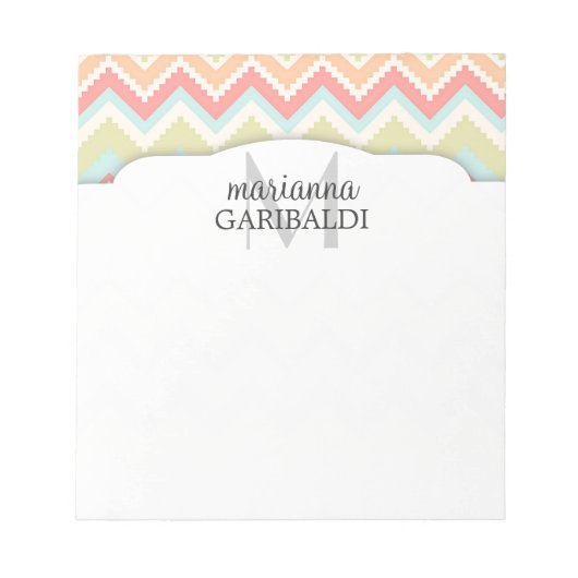 Trendy Girly Aztec Print Personalized Notitieblok (Voorkant)